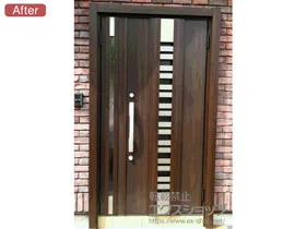 LIXIL リクシル(トステム)の玄関ドア リシェント玄関ドア3 断熱K4仕様 手動 親子仕様(ランマ無)R G82型 施工例