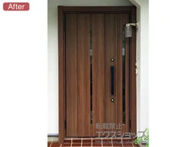 LIXIL リクシル(トステム)の玄関ドア リシェント玄関ドア3 断熱K4仕様 手動 親子仕様(ランマ無)L M12型 施工例