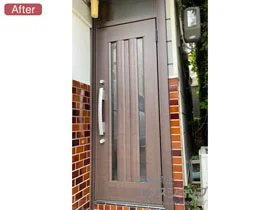 LIXIL リクシル(トステム)の玄関ドア リシェント玄関ドア3 アルミ仕様 手動 片開き仕様(ランマ有)R C16N型 施工例