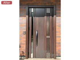 LIXIL リクシル(トステム)の玄関ドア リシェント玄関ドア3 断熱K4仕様 手動 親子仕様(ランマ無)R M83型 施工例