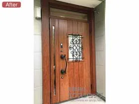 LIXIL リクシル(トステム)の玄関ドア リシェント玄関ドア3 断熱K4仕様 親子仕様(ランマ付)R D41型 施工例