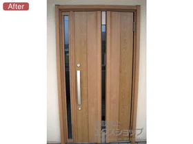 LIXIL リクシル(トステム)の玄関ドア リシェント玄関ドア3 断熱K2仕様 手動 片袖仕様(ランマ無)R G13型 施工例