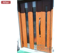 LIXIL リクシル(トステム)の玄関ドア リシェント玄関ドア3 アルミ仕様 手動 親子仕様(ランマ無)L C14N型 施工例