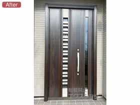 LIXIL リクシル(トステム)の玄関ドア リシェント玄関ドア3 断熱K4仕様 手動 親子仕様(ランマ無)L G82型 施工例