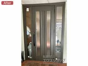 LIXIL リクシル(トステム)の玄関ドア リシェント玄関ドア3 アルミ仕様 手動 両袖仕様(ランマ無)R C16N型 施工例