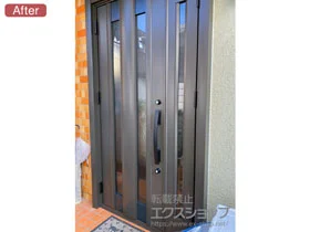 LIXIL リクシル(トステム)の玄関ドア リシェント玄関ドア3 アルミ仕様 手動 親子仕様(ランマ無)L C14N型 施工例