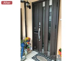 LIXIL リクシル(トステム)の玄関ドア リシェント玄関ドア3 アルミ仕様 片袖飾り仕様(ランマ無)R C14N型 施工例