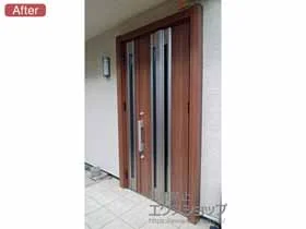 LIXIL(リクシル)の玄関ドア リシェント玄関ドア3 断熱K2仕様 手動 親子仕様(ランマ無)R G77型 施工例