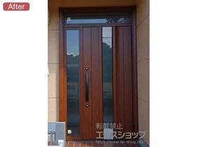 LIXIL リクシル(トステム)の玄関ドア リシェント玄関ドア3 アルミ仕様 手動 片袖仕様(ランマ付)R C11N型 施工例