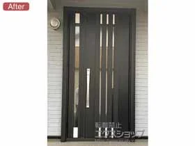 LIXIL リクシル(トステム)の玄関ドア リシェント玄関ドア3 断熱K4仕様 手動 親子仕様(ランマ無)R M27型 施工例