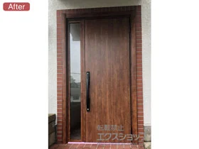 LIXIL リクシル(トステム)の玄関ドア リシェント玄関ドア3 断熱K4仕様 手動 片袖仕様(ランマ無)R M17型 施工例