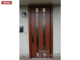 LIXIL リクシル(トステム)の玄関ドア リシェント玄関ドア3 アルミ仕様 片開き仕様(ランマ無)R C14N型 施工例