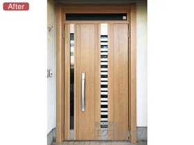 LIXIL リクシル(トステム)の玄関ドア リシェント玄関ドア3 断熱K2仕様 親子仕様(ランマ付)R G82型 ※タッチキー仕様(キー付リモコン) 施工例