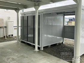 イナバの物置・収納・屋外倉庫 ネクスタウィズ 多雪地型 4000×2210×2075 左扉タイプ NXN-48S・40CSK（色：PG） 施工例