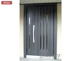 LIXIL リクシル(トステム)の玄関ドア リシェント玄関ドア3 断熱K4仕様 手動 親子仕様(ランマ無)R G14型 施工例