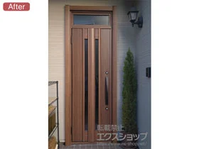 LIXIL リクシル(トステム)の玄関ドア リシェント玄関ドア3 断熱K4仕様 片開き仕様(ランマ付)L G15型 ※手動仕様 施工例