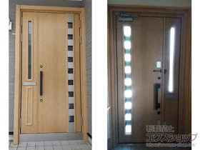 LIXIL リクシル(トステム)の玄関ドア リシェント玄関ドア3 高断熱仕様 親子仕様(ランマ無)R 16N型 ※手動仕様 施工例