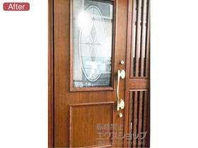 LIXIL リクシル(トステム)の玄関ドア リシェント玄関ドア3 断熱K4仕様 片袖飾り仕様(ランマ無)L C15型 ※手動仕様 施工例