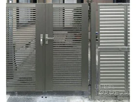 LIXIL リクシル(TOEX)の門扉 開き門扉AB YR1型 両開き　柱使用 施工例