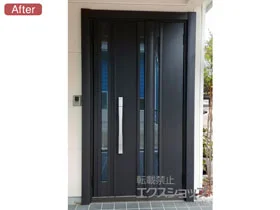 LIXIL リクシル(トステム)の玄関ドア リシェント玄関ドア3 断熱K2仕様 親子仕様(ランマ無)R G15型 ※タッチキー仕様(キー付リモコン) 施工例