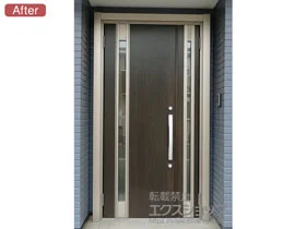 LIXIL リクシル(トステム)の玄関ドア リシェント玄関ドア3 断熱K4仕様 親子仕様(ランマ無)L M78型 ※手動仕様 施工例