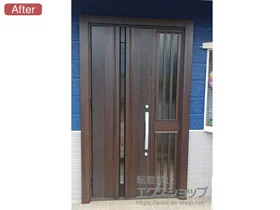 LIXIL リクシル(トステム)の玄関ドア リシェント玄関ドア3 断熱K4仕様 片袖飾り仕様(ランマ無)L G13型 ※手動仕様 施工例