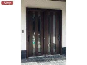 LIXIL リクシル(トステム)の玄関ドア リシェント玄関引戸2 PG仕様 2枚建戸 ランマ無 P17型 施工例