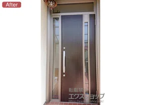 LIXIL リクシル(トステム)の玄関ドア リシェント玄関ドア3 断熱K4仕様 片袖仕様(ランマ付)R M78型 ※手動仕様 施工例