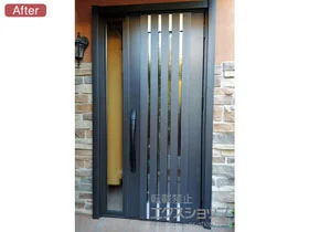 LIXIL リクシル(トステム)の玄関ドア リシェント玄関ドア3 断熱K4仕様 片袖仕様(ランマ無)R M27型 ※タッチキー仕様(キー付リモコン) 施工例