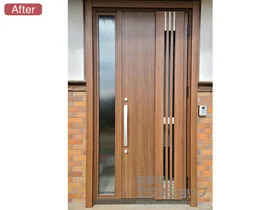 LIXIL リクシル(トステム)の玄関ドア リシェント玄関ドア3 断熱K4仕様 片袖仕様(ランマ無)R M83型 ※手動仕様 施工例