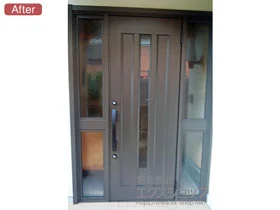 LIXIL リクシル(トステム)の玄関ドア リシェント玄関ドア3 アルミ仕様 両袖仕様(ランマ無)R C12N型 ※手動仕様 施工例
