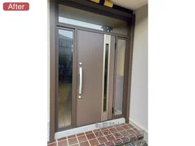 LIXIL リクシル(トステム)の玄関ドア リシェント玄関ドア3 断熱K4仕様 両袖仕様(ランマ付)R M78型 ※手動仕様 施工例