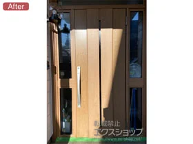 LIXIL リクシル(トステム)の玄関ドア リシェント玄関ドア3 断熱K4仕様 両袖仕様(ランマ付)R M12型 ※手動仕様 施工例