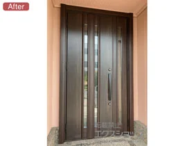 LIXIL リクシル(トステム)の玄関ドア リシェント玄関ドア3 断熱K4仕様 親子仕様(ランマ無)L G15型 ※手動仕様 施工例