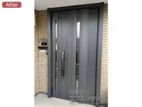 LIXIL リクシル(トステム)の玄関ドア リシェント玄関ドア3 断熱K4仕様 親子仕様(ランマ無)R G12型 ※手動仕様 施工例