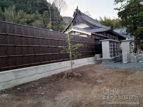 グローベンのフェンス シンプルユニット 建仁寺垣 燻竹 施工例