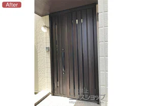 LIXIL リクシル(トステム)の玄関ドア リシェント玄関ドア3 断熱K4仕様 親子仕様(ランマ無)R G14型 ※手動仕様 施工例