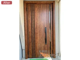 LIXIL リクシル(トステム)の玄関ドア リシェント玄関ドア3 断熱K4仕様 親子仕様（ランマ無）L M83型 ※手動仕様 施工例