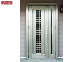 LIXIL リクシル(トステム)の玄関ドア リシェント玄関ドア3 アルミ仕様 親子仕様(ランマ無)L C20N型 ※タッチキー仕様(キー付リモコン) 施工例
