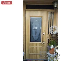 LIXIL リクシル(トステム)の玄関ドア リシェント玄関ドア3 断熱K4仕様 片袖飾り仕様(ランマ付)L C15型 ※手動仕様 施工例