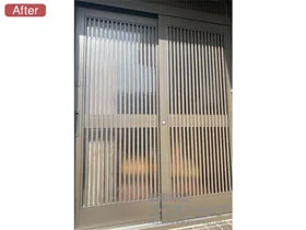 LIXIL リクシル(トステム)の玄関ドア リシェント玄関引戸2 SG仕様 2枚建戸 ランマ付 S51型 施工例