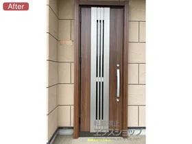 LIXIL リクシル(トステム)の玄関ドア リシェント玄関ドア3 断熱K4仕様 片開き仕様(ランマ無)L M84型 ※手動仕様 施工例