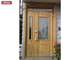 LIXIL リクシル(トステム)の玄関ドア リシェント玄関ドア3 断熱K4仕様 親子仕様(ランマ付)R C15型 ※手動仕様 施工例