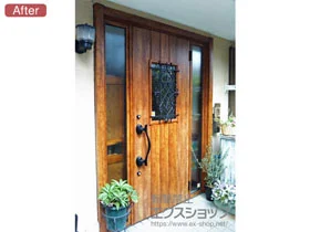 LIXIL リクシル(トステム)の玄関ドア リシェント玄関ドア3 断熱K4仕様 両袖仕様(ランマ無)R D41型 ※手動仕様 施工例