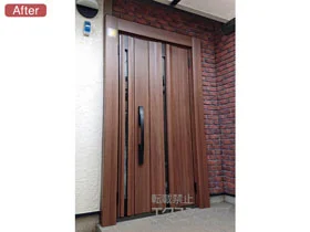 LIXIL リクシル(トステム)の玄関ドア リシェント玄関ドア3 断熱K4仕様 親子仕様(ランマ無)R G13型 ※カザスプラス仕様 施工例