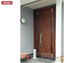 LIXIL リクシル(トステム)の玄関ドア リシェント玄関ドア3 断熱K4仕様 親子仕様(ランマ無)R P77型 ※手動仕様 施工例
