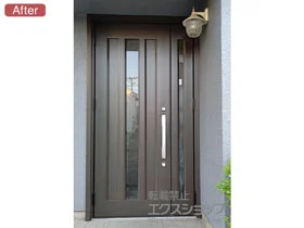 LIXIL リクシル(トステム)の玄関ドア リシェント玄関ドア3 アルミ仕様 親子仕様(ランマ無)L C12N型 ※手動仕様 施工例