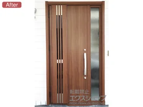 LIXIL リクシル(トステム)の玄関ドア リシェント玄関ドア3 断熱K4仕様 片袖仕様(ランマ無)L M83型 ※手動仕様 施工例