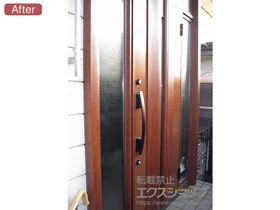LIXIL リクシル(トステム)の玄関ドア リシェント玄関ドア3 断熱K4仕様 両袖仕様(ランマ付)R G12型 ※手動仕様 施工例