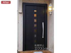 LIXIL リクシル(トステム)の玄関ドア リシェント玄関ドア3 断熱K4仕様 片開き仕様(ランマ無)L M28型 ※手動仕様 施工例